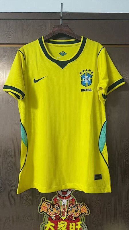 Women Brazil Home Soccer Jersey 26 27-jinji